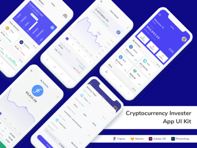 加密货币投资者应用程序 UI 套件(Cryptocurrency Invester App UI Kit)