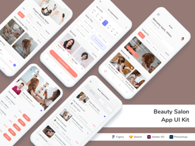 美容院应用程序 UI 套件(Beauty Salon App UI Kit)