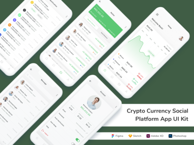 加密货币社交平台应用程序 UI 套件(Crypto Currency Social Platform App UI Kit)