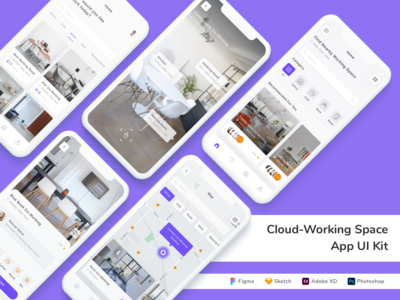 云工作空间应用程序 UI 套件(Cloud-Working Space App UI Kit)