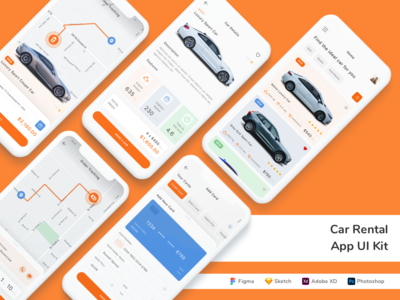 租车应用程序 UI 套件(Car Rental App UI Kit)