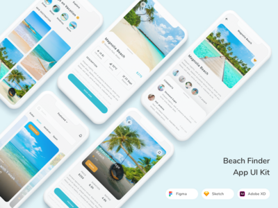 海滩查找器应用程序 UI 套件(Beach Finder App UI Kit)