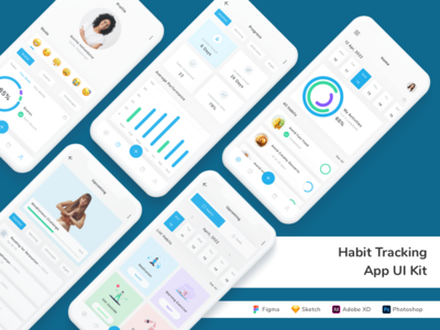 习惯跟踪应用程序 UI 套件(Habit Tracking App UI Kit)