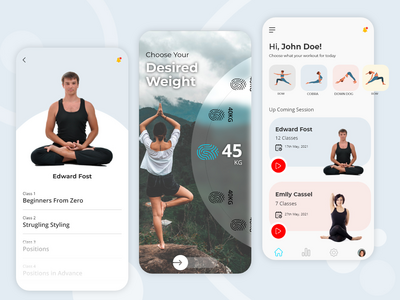 瑜伽应用程序用户界面设计(Yoga App UI Design)