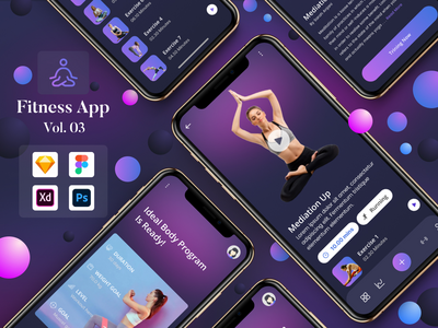 健身应用概念 - 第 3 卷(Fitness App Concept - Vol 3)
