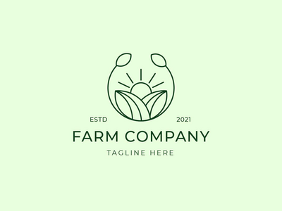 日出花园单线标志(Sunrise Garden Monoline Logo)