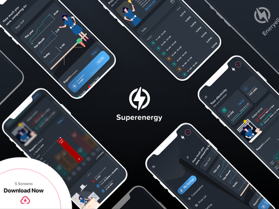 能源应用概念 - 黑暗应用(Energy App Concept - Dark App)