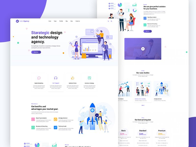 Halci 数字代理网站模板(Halci Digital Agency Web Templates)