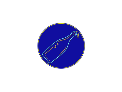 香槟酒瓶滴落霓虹灯标志椭圆形(Champagne Wine Bottle Dripping Neon Sign Oval)
