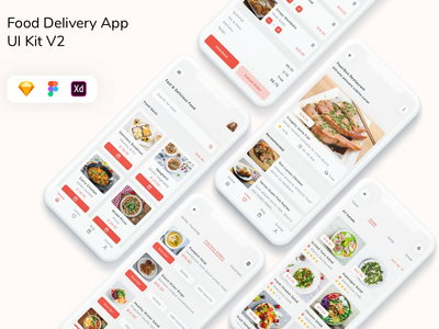 送餐应用 UI 套件 V2(Food Delivery App UI Kit V2)