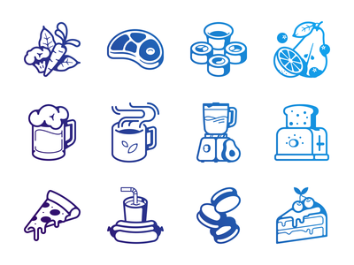 食品和饮料图标(Food and beverages icons)