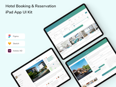 酒店预订和预订 iPad App UI Kit(Hotel Booking & Reservation iPad App UI Kit)