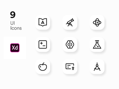 Adobe xd 的图标 UI 套件(Icons UI KIT for Adobe xd)
