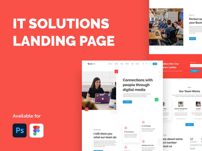 IT 解决方案网站登陆页面(IT Solution Website Landing Page)