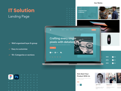 IT 解决方案网站登陆页面(IT Solution Website Landing Page)