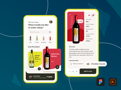 Wine 电子商务应用概念(WIne ecommerce app concept)