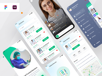 Doctor app ui（现场医生和菜单屏幕）(Doctor app ui ( live doctor and menu screens ))