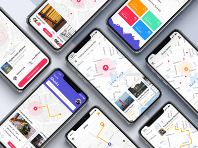 30个移动应用程序的地图/位置屏幕(30 Map/Location screens for mobile App)