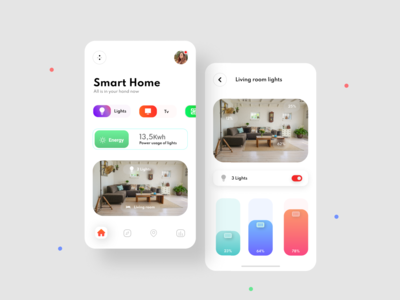 智能家居应用界面(Smart Home App UI)