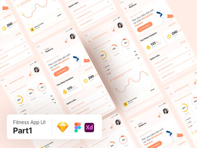 健身应用程序 UI 套件(Fitness App UI Kit)