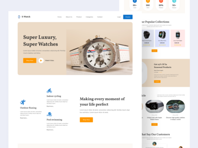 智能手表登陆页面设计(Smart Watch Landing Page design)