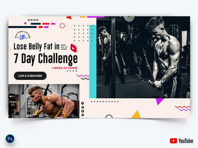 健身 Youtube 缩略图(Fitness Youtube Thumbnails)