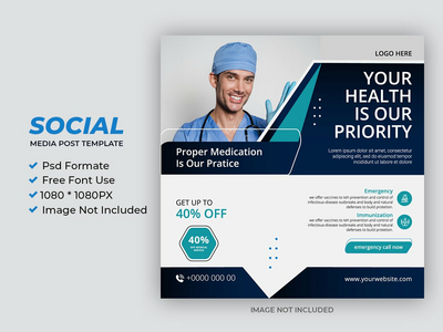 医疗社交媒体帖子模板(Medical Social Media Post Template)