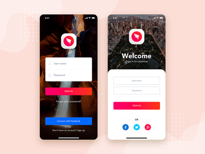 登录 - 注册移动界面(Login - Signup Mobile Interface Concept)
