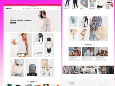 Lessie电子商务网页模板(Lessie Ecommerce  Web Template)