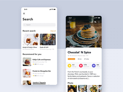 送餐 UI 套件 - 搜索屏幕(Food Delivery UI Kit - Search screen)