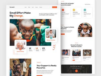 DonateX- 捐赠和慈善登陆页面(DonateX- Donation and Charity Landing Page)