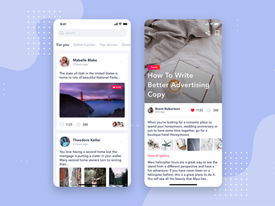 社交 - 文章移动界面(Social - Articles Mobile Interface Concept)