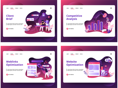 网页设计模板集(Set of web page design templates)