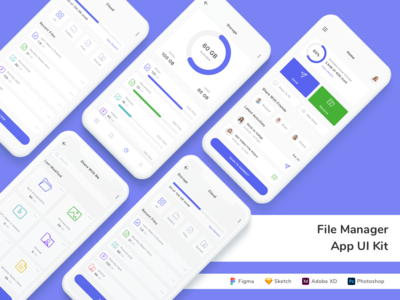 文件管理器应用程序 UI 套件(File Manager App UI Kit)