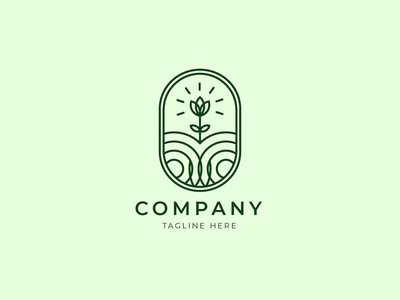 花园农场单线标志(Garden Farm Monoline Logo)