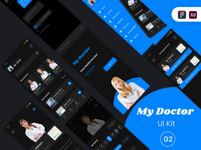 医生应用程序 UI 套件 - 02(Doctor App UI Kits   -  02)