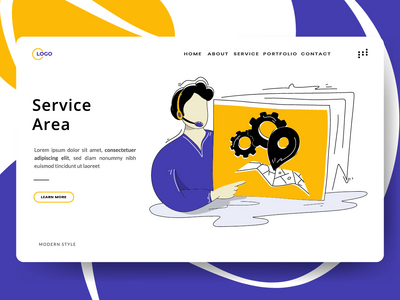 服务区平面插图概念特许经营业务(Service Area flat illustration concept Franchise Business)