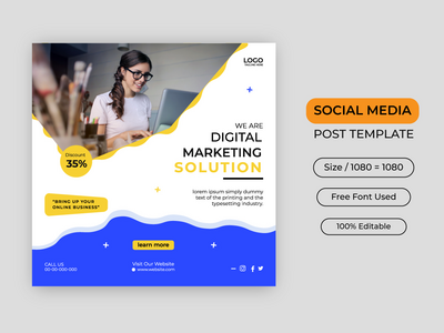 数字营销机构社交媒体模板(Digital marketing agency social media template)