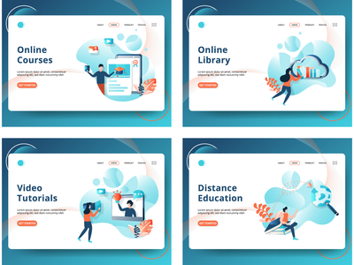 网页设计模板集(Set of web page design templates)