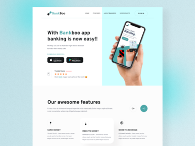 手机银行应用登陆页面(Mobile Banking App Landing Page)