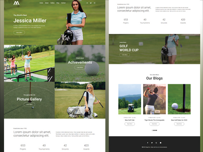 高尔夫球手网页模板(Golf Player Web Template)