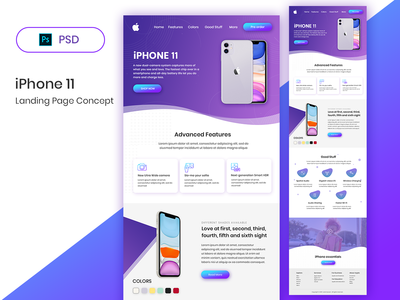 iPhone 11-登陆页面概念(iPhone 11- Landing Page Concept)