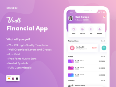 Vault- 金融 App UI 套件(Vault- Financial App UI kit)
