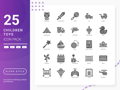儿童玩具图标包(Children Toys Icon Pack)
