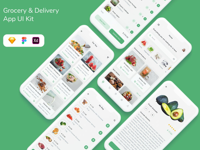 杂货和送货应用程序 UI 套件(Grocery & Delivery App UI Kit)