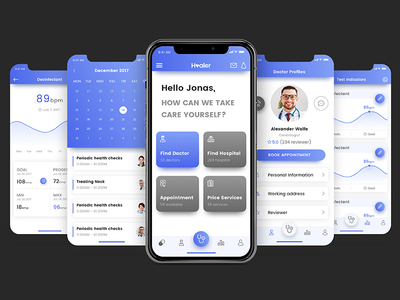 Healer 移动应用程序 UI 套件(Healer Mobile App UI KIT)
