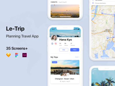 Le Trip - 旅行计划器 UI KIT(Le Trip - Travel Planner UI KIT)