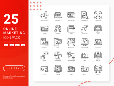 在线营销图标包(Online Marketing Icon Pack)