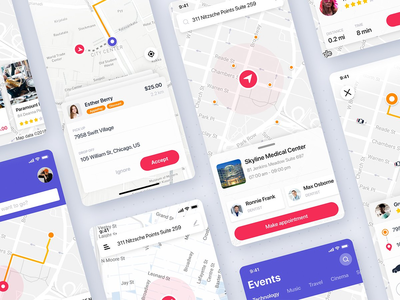 地图跟踪移动 UI 概念(Map Tracking mobile UI concept)