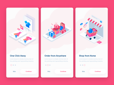 网上商店的登机屏幕(On boarding Screens for Online Shop)